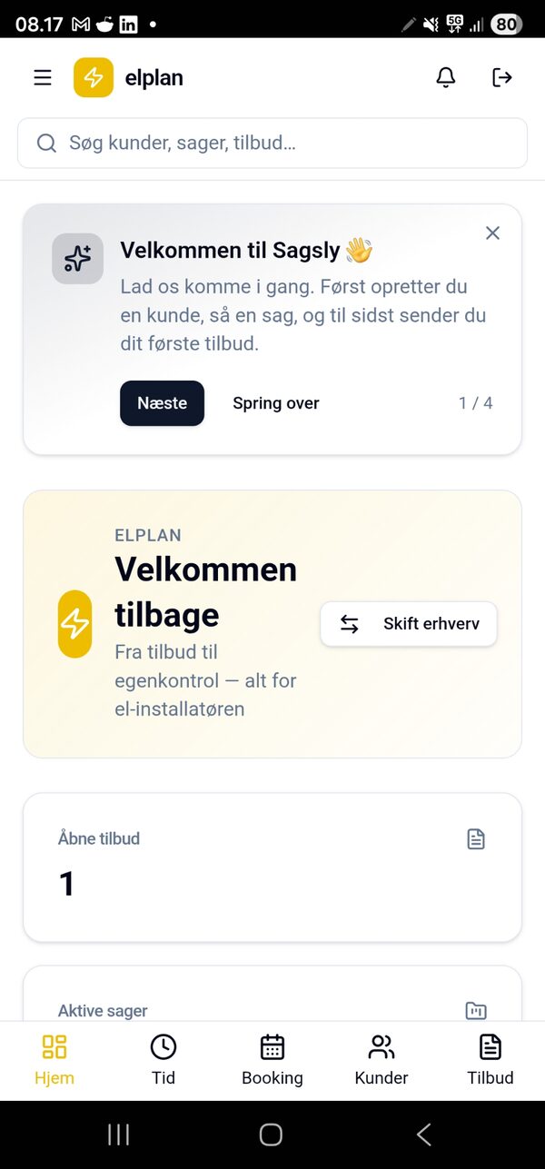 Sagsly-appen brugt af anlægsgartner