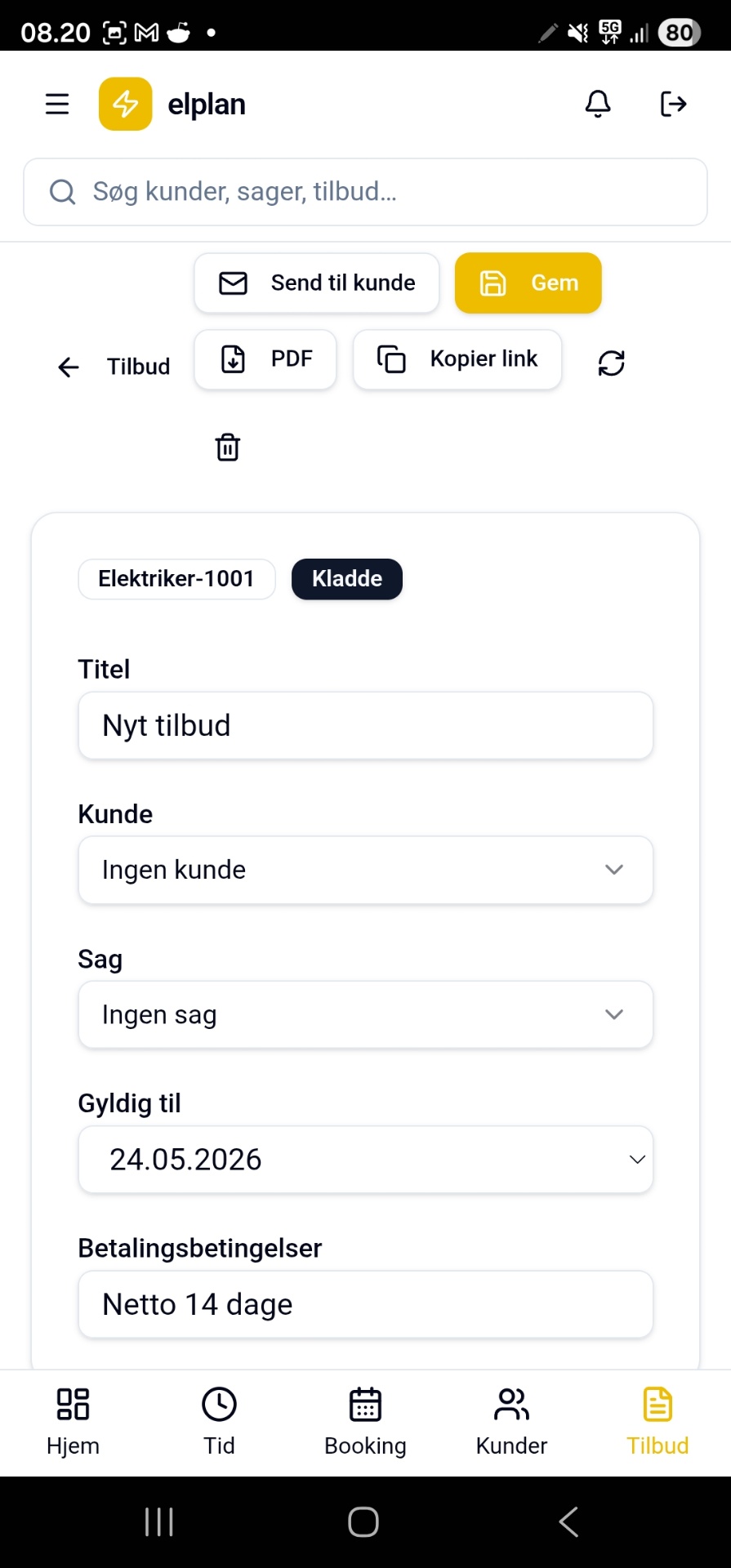 Tilbudsdetaljer